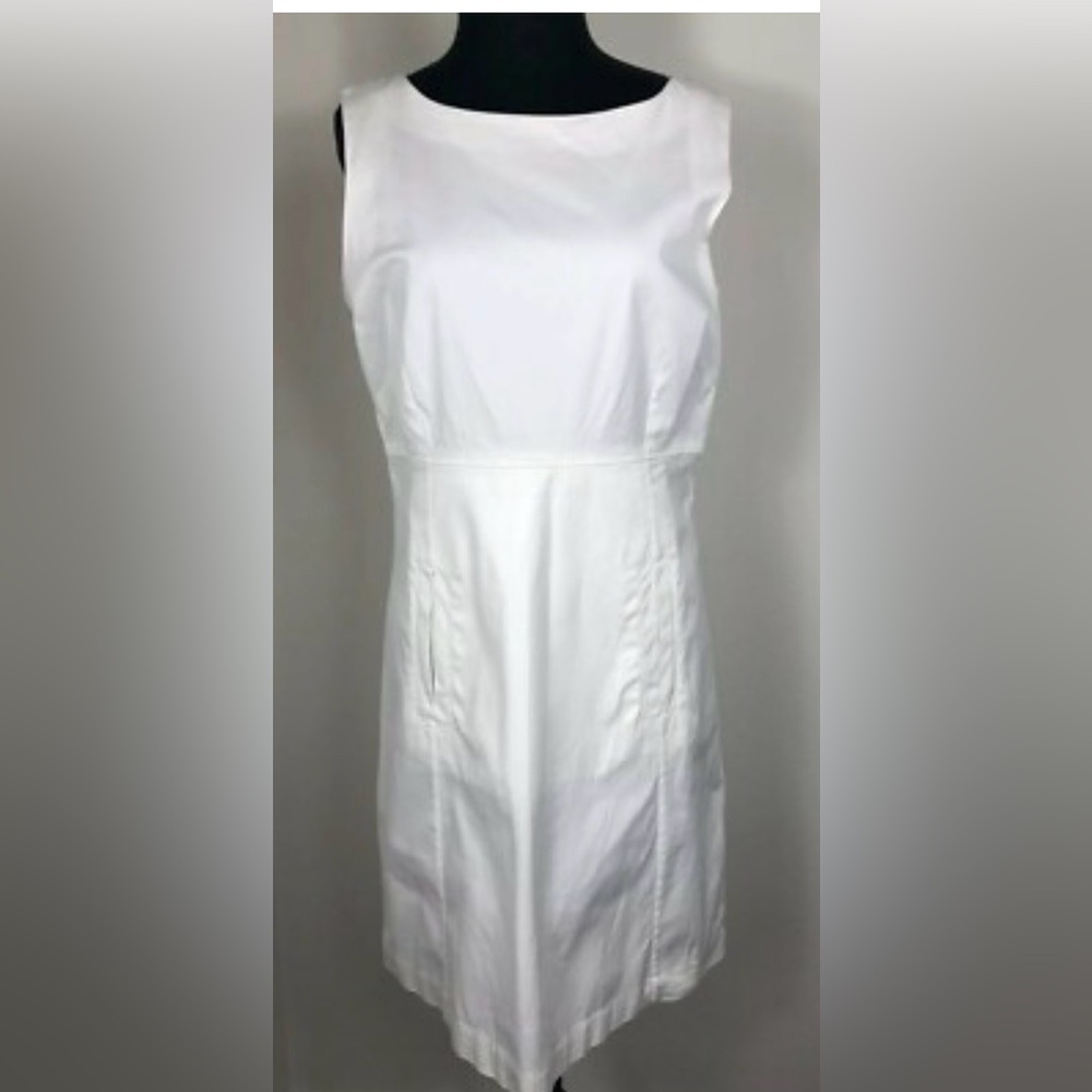Jack Rogers Women’s Crisp White Cotton Sleeveless Dress Size 10